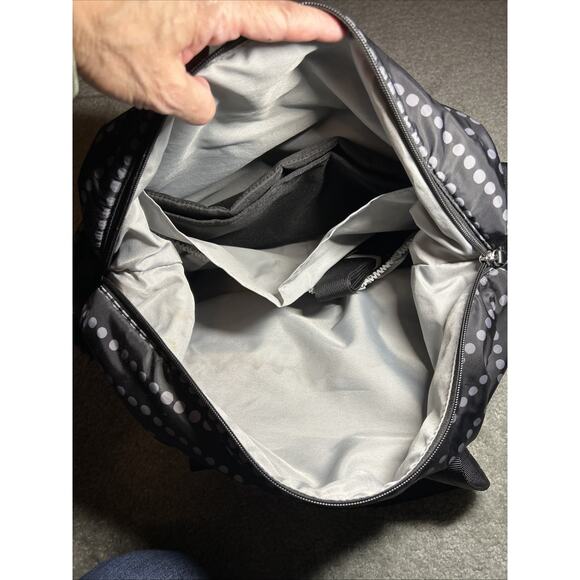 Skip Hop Diaper Bag Puffer Quilted Baby Changing Pad Shoulder Black Grey Dots - Picture 7 of 15